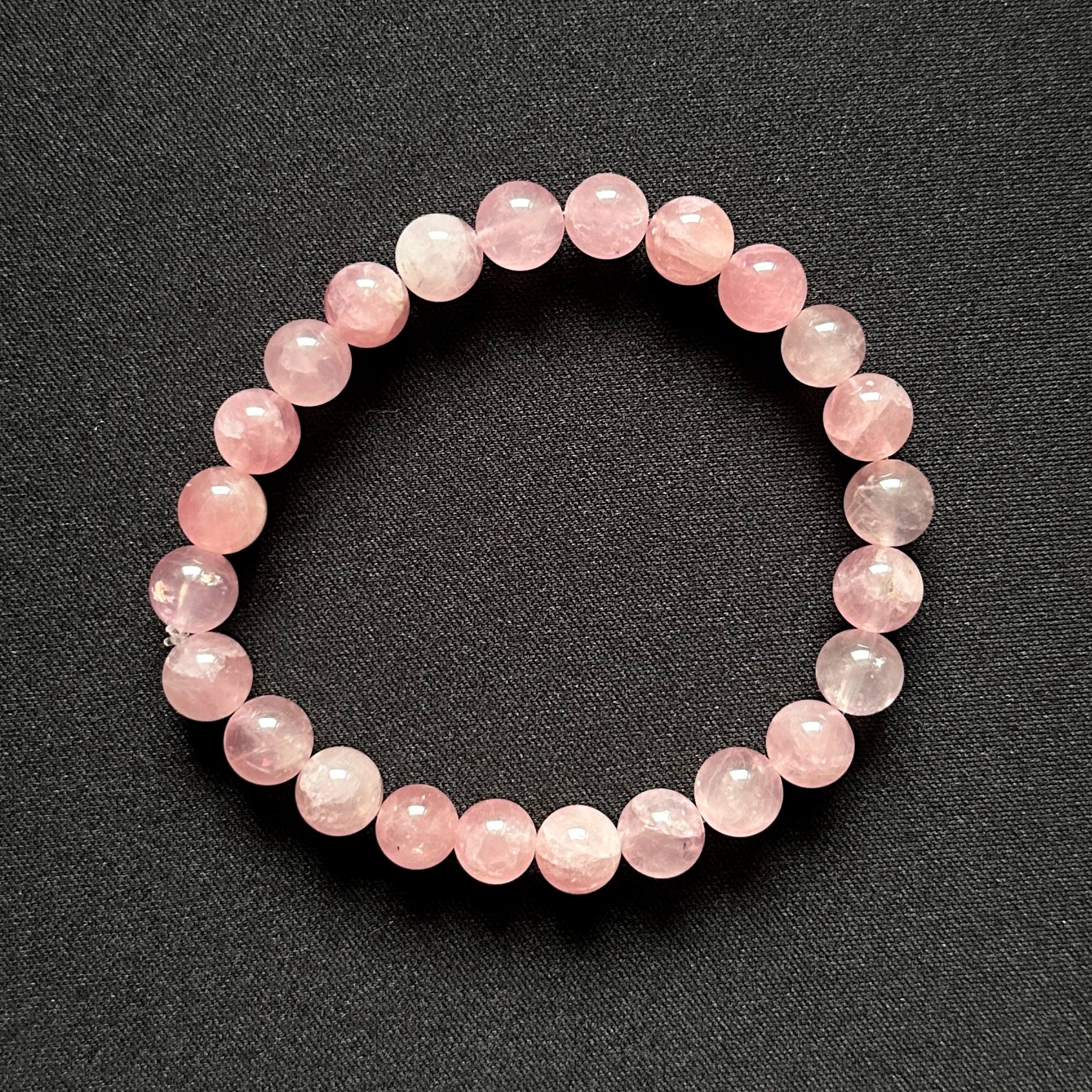 دستبند سنگ طبیعی رز کوارتز ماداگاسکار